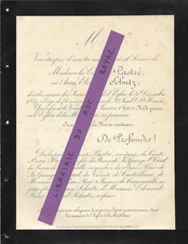FAIRE PART DECES + Anne Elisabeth SCHUTZ comtesse PASTRE + 1889 Paris comprar usado  Enviando para Brazil