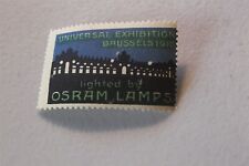 LÂMPADAS OSRAM EXPOSIÇÃO UNIVERSAL BRUXELAS 1910 SELO PÔSTER H comprar usado  Enviando para Brazil