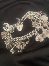 vintage silver charm bracelet for sale  CHATHAM