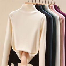 Blusa blusa feminina inverno lã grossa quente simulação gola alta térmica básica, usado comprar usado  Enviando para Brazil