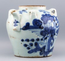 Cabo de bule de porcelana azul e branco exportação chinesa dinastia Qing século XIX, usado comprar usado  Enviando para Brazil