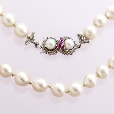 Pearl necklace rubies d'occasion  Expédié en Belgium