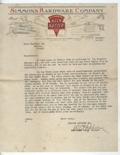 1912 simmons hardware for sale  Dallas