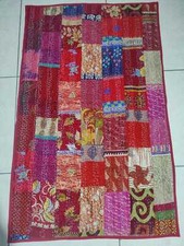 Colcha de retalhos boho seda patola kantha dupla feita à mão colcha cobertor comprar usado  Enviando para Brazil