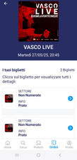 Biglietti vasco rossi usato  Vercelli