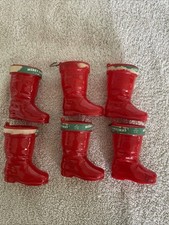 Enfeites de botas vintage de plástico Rosbro Natal Papai Noel doces-6 comprar usado  Enviando para Brazil