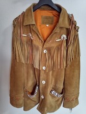 Lederjacke cognac fransen gebraucht kaufen  Leipzig