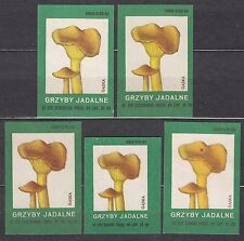 POLAND 1961 Matchbox Label Z#264 set, Edible mushrooms - T. equestre. na sprzedaż  PL