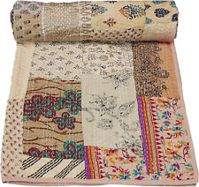 Colcha indiana vintage colcha de retalhos antiga seda sari kantha acolchoada capa de cama lance comprar usado  Enviando para Brazil