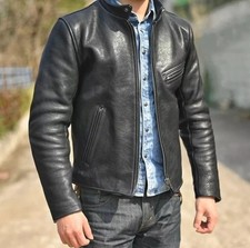 JAQUETA DE COURO MASCULINA COURO BOVINO REAL PREMIUM MOTOCICLISTA PRETA comprar usado  Enviando para Brazil