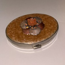 Pastillero para Viaje o Cartera Elevada Color Coral Flor y 10 Estrás segunda mano  Embacar hacia Mexico