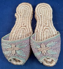 Usado, Sandália Slide Vintage Espanhola Alpargatas Tecido Corda Solada Sapatos Camponeses Flats comprar usado Usado, Sandália Slide Vintage Espanhola Alpargatas Tecido Corda Solada Sapatos Camponeses Flats comprar usado  Enviando para Brazil