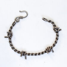 Usado, Bracelete de arame farpado prata 925 torc torque motociclista viking comprar usado  Enviando para Brazil