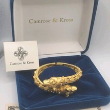 Vintage Camrose Kross Bransoletka JBK Głowa Lwa Lwica Złoty odcień 6" na sprzedaż  Wysyłka do Poland