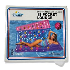 CONJUNTO MOLHADO INTEX Vintage 1999 18 Bolsos Lounge Piscina Flutuante Rosa 74”x28” #58890 *Novo Na Caixa* comprar usado  Enviando para Brazil