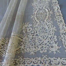 Painel antigo cremoso de renda de tambor enfeites de agulha musselina APLICAÇÕES Openwork comprar usado  Enviando para Brazil