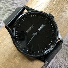 Relógio masculino Nixon Sentry 21C data formal dia couro preto quartzo analógico 42mm 8", usado comprar usado  Enviando para Brazil