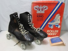 Usado, Patins vintage Roller Derby Street King Outdoor preto TAMANHO 8 rodas de metal U45JJ comprar usado  Enviando para Brazil