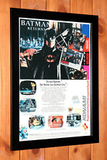 Usado, 1993 Batman Returns SNES Konami Vintage pequeno pôster promocional/página de anúncio arte emoldurada comprar usado  Enviando para Brazil