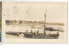 RPPC ANNISQUAM GLOUCESTER MASSACHUSETTS FOTO REAL EM BARCO DE PESCA EM TERRA comprar usado  Enviando para Brazil