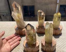 5 peças Just The Stone 12cm-18cm ponto de fumaça citrino natural em suporte-policristal, usado comprar usado  Enviando para Brazil