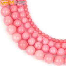 Contas soltas redondas de pedra de jade coral-rosa para fazer joias 15" contas por atacado comprar usado  Enviando para Brazil