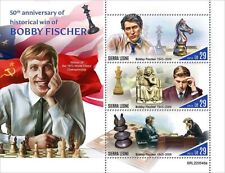 Folha de selos CHESS Grandmaster BOBBY FISCHER Games/Sport 3v #62 2022 Serra Leoa comprar usado Folha de selos CHESS Grandmaster BOBBY FISCHER Games/Sport 3v #62 2022 Serra Leoa comprar usado  Enviando para Brazil