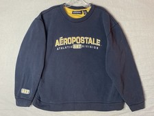Moletom Aeropostale Vintage Tamanho G Grande Azul Gola Redonda Patch Baú Logotipo comprar usado  Enviando para Brazil