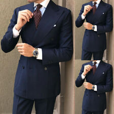 Terno Masculino Azul Marinho Grooms Abotoamento Duplo Smoking Terno Baile Festa Casamento Personalizado comprar usado  Enviando para Brazil