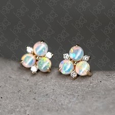opal 14k earrings stud gold for sale  Smyrna