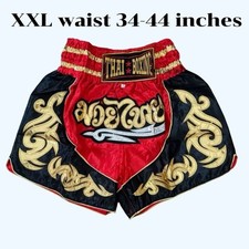 Shorts de boxe Muay Thai vermelho preto dourado estilo tradicional baús de luta tailandês XXL comprar usado  Enviando para Brazil