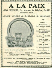 Publicité ancienne paix d'occasion  France