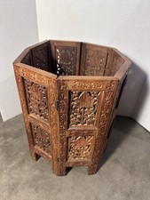 Antiga base de mesa indiana de madeira teca dobrável comprar usado  Enviando para Brazil