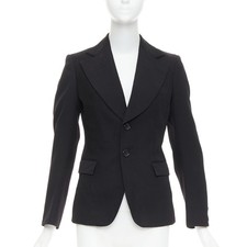 Blazer JUNYA WATANABE 2006 negro lana contraste cuello ancho solapa bolsillo XS segunda mano  Embacar hacia Mexico