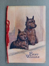 CARTÃO DE NATAL DOCE DÉCADA DE 1930 DOIS CACHORRINHOS ESCOCESES - ARTISTA DESENHADO comprar usado  Enviando para Brazil