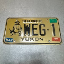 Placa de licença original 1990 Yukon The Klondike #WEG 1, usado comprar usado  Enviando para Brazil
