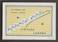 Hotel Residencial Avenida LUANDA Angola - etiqueta de bagagem vintage, usado comprar usado  Enviando para Brazil