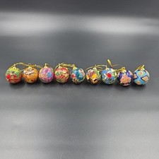 Usado, 9 bolas de esmalte vintage com enfeite de Natal Cloisonne comprar usado  Enviando para Brazil