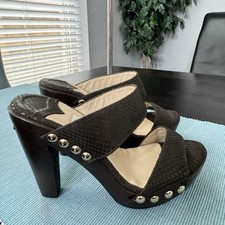 Sandálias plataforma de madeira Jimmy Choo London mulas cobra em relevo tamanho 35 comprar usado  Enviando para Brazil