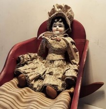Muñeca y cuna antiguas de la década de 1890 segunda mano  Embacar hacia Mexico