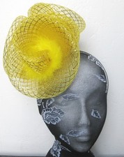 Gold feather fascinator for sale  SLOUGH