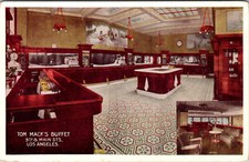 CARTÃO POSTAL ANTIGO RESTAURANTE BUFFET TOM MACK LOS ANGELES CALIFORNIA comprar usado  Enviando para Brazil