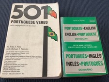 Usado, Portuguese Study Learn Language Speak 2 Book Lot English Dictionary 501 Verbs Ed comprar usado  Enviando para Brazil