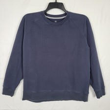 Mack Weldon Bluza Damska Medium Niebieska Bawełna Okrągły dekolt Casual Prep Logo na sprzedaż  Wysyłka do Poland