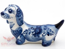 Gzhel porcelain dachshund for sale  Panorama City
