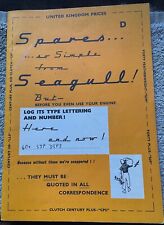 Seagull spares booklet for sale  PLYMOUTH