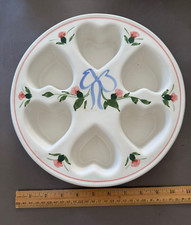1990 DESIGN DE ARGILA ARCO FLOR REDONDO FORMATO CORAÇÃO CUPCAKE MUFFIN PANELA PRATO DE GRÉS comprar usado  Enviando para Brazil