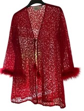 Vintage red lace for sale  NEATH