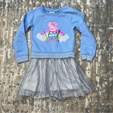2003 Peppa Pig Vestido Tutu Infantil Meninas Manga Longa French Terry & Tulle 5T comprar usado  Enviando para Brazil