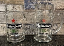 Conjunto de 2 canecas Heineken Red Star 1L vidro pesado cerveja Stein da Holanda comprar usado  Enviando para Brazil